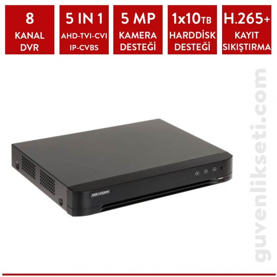 Hikvision iDS-7208HUHI-M1/S 5mp 8 Kanal DVR Kayıt Cihazı